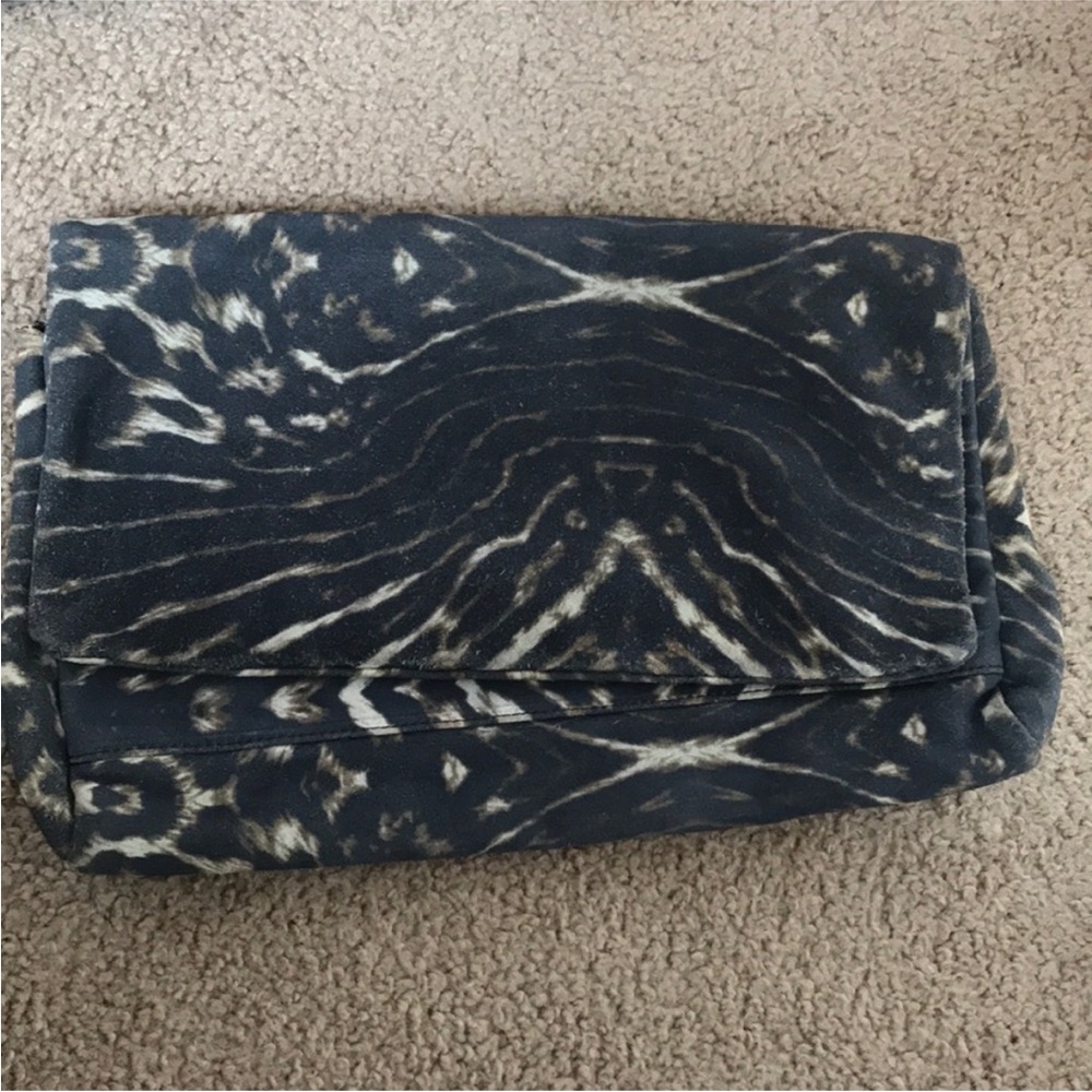 H&M Limited Edition Zebra Print Suede Clutch